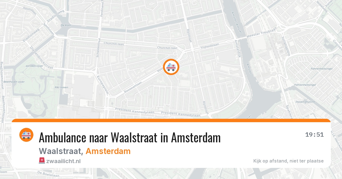 Ambulance naar Waalstraat in Amsterdam — 9 aug 2026