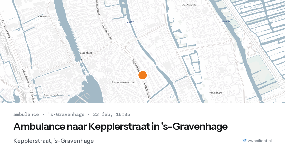 Ambulance naar Kepplerstraat in 's-Gravenhage — 23 feb 2026