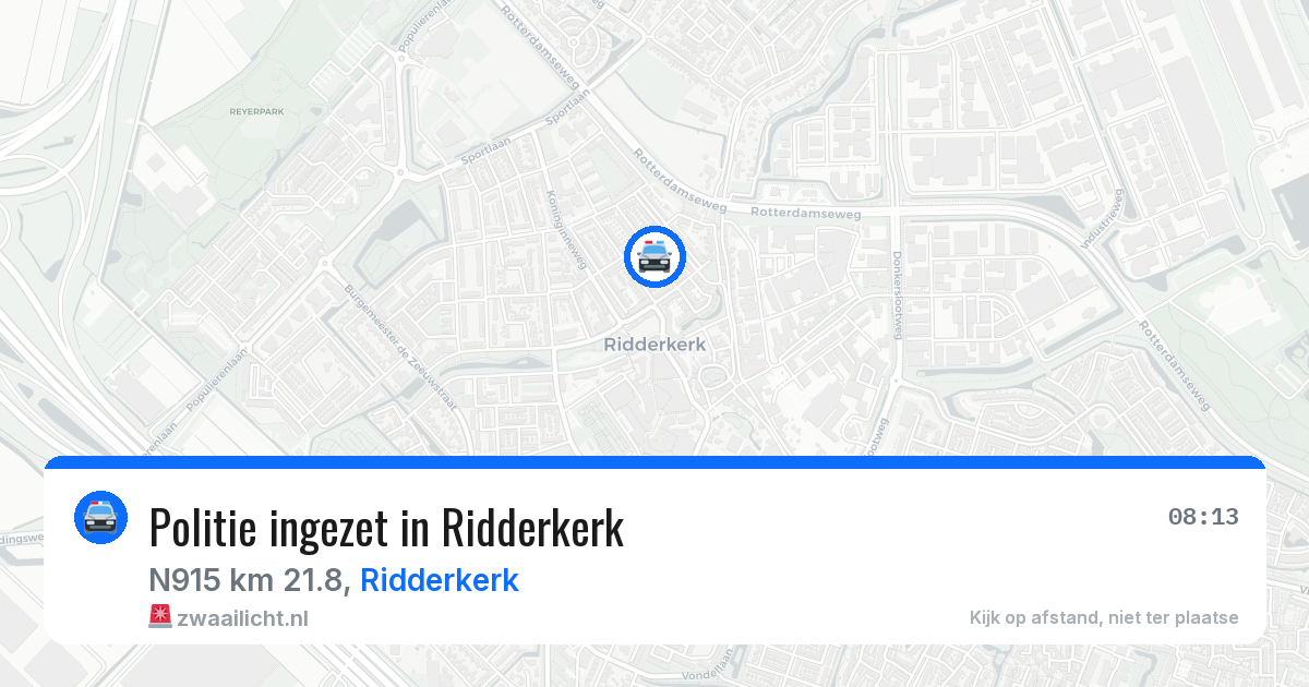 Politie ingezet in Ridderkerk — 31 mrt 2026 | 🚨 Zwaailicht.nl