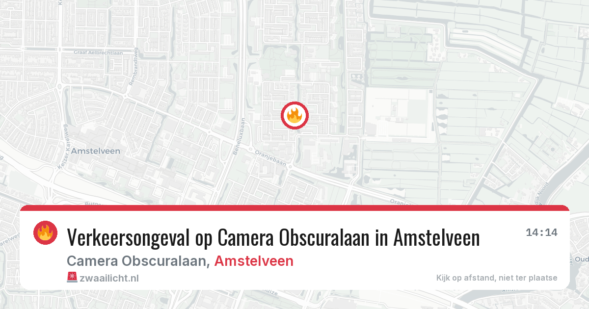 Verkeersongeval op Camera Obscuralaan in Amstelveen — 5 aug 2026