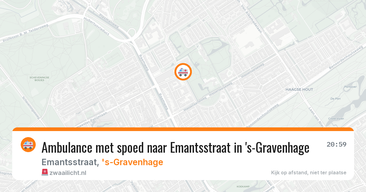 Ambulance met spoed naar Emantsstraat in 's-Gravenhage — 13 aug 2026