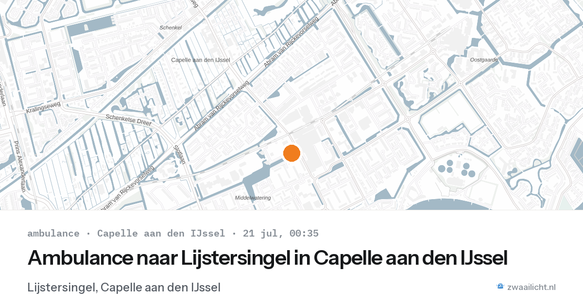 Ambulance naar Lijstersingel in Capelle aan den IJssel — 20 jul 2026