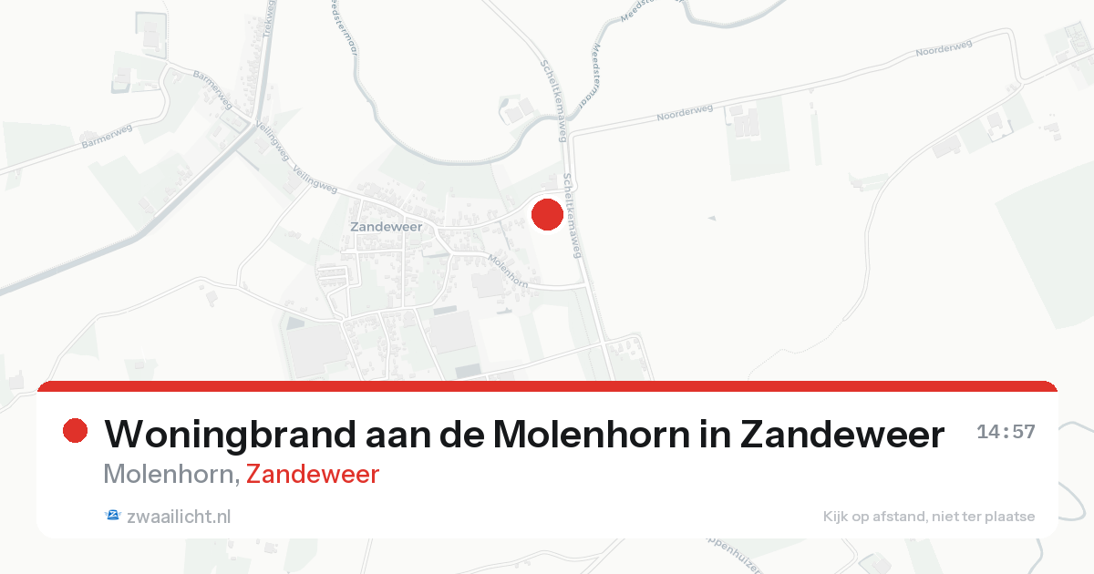 Woningbrand aan de Molenhorn in Zandeweer — 9 aug 2026