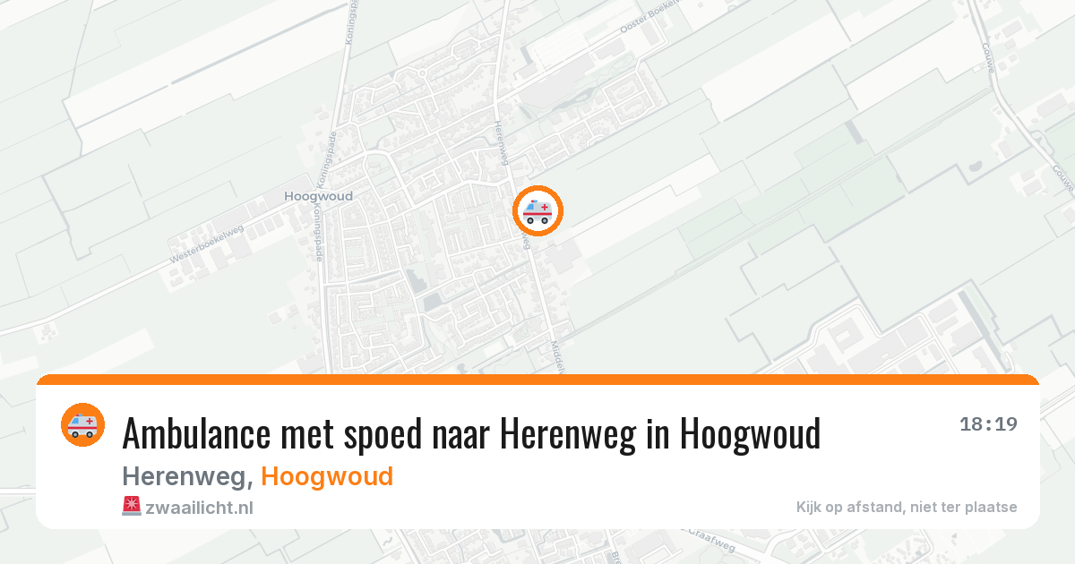 Ambulance met spoed naar Herenweg in Hoogwoud — 19 mei 2026