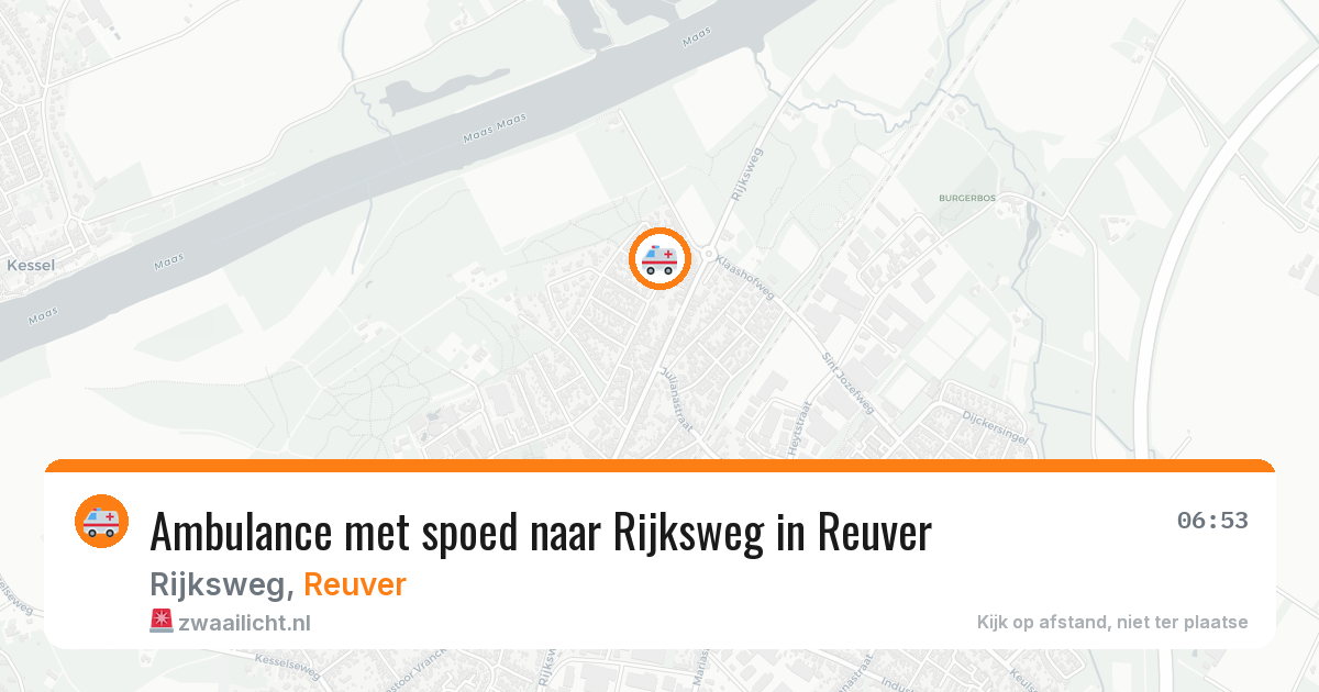 Ambulance met spoed naar Rijksweg in Reuver — 19 jul 2026