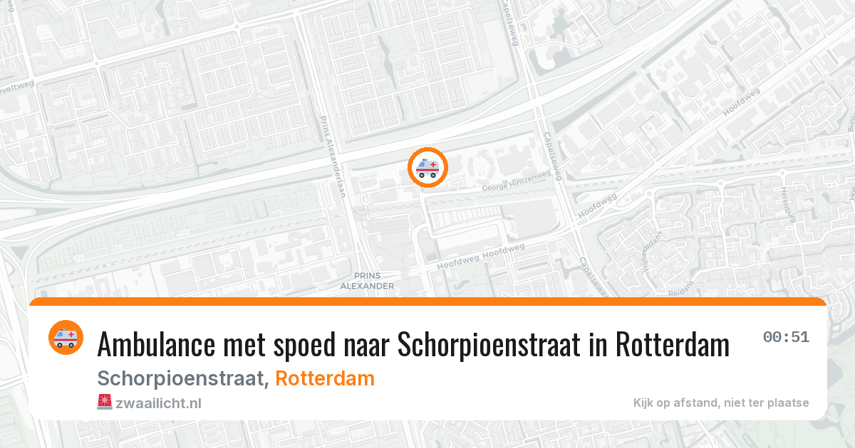 Ambulance met spoed naar Schorpioenstraat in Rotterdam — 4 aug 2026
