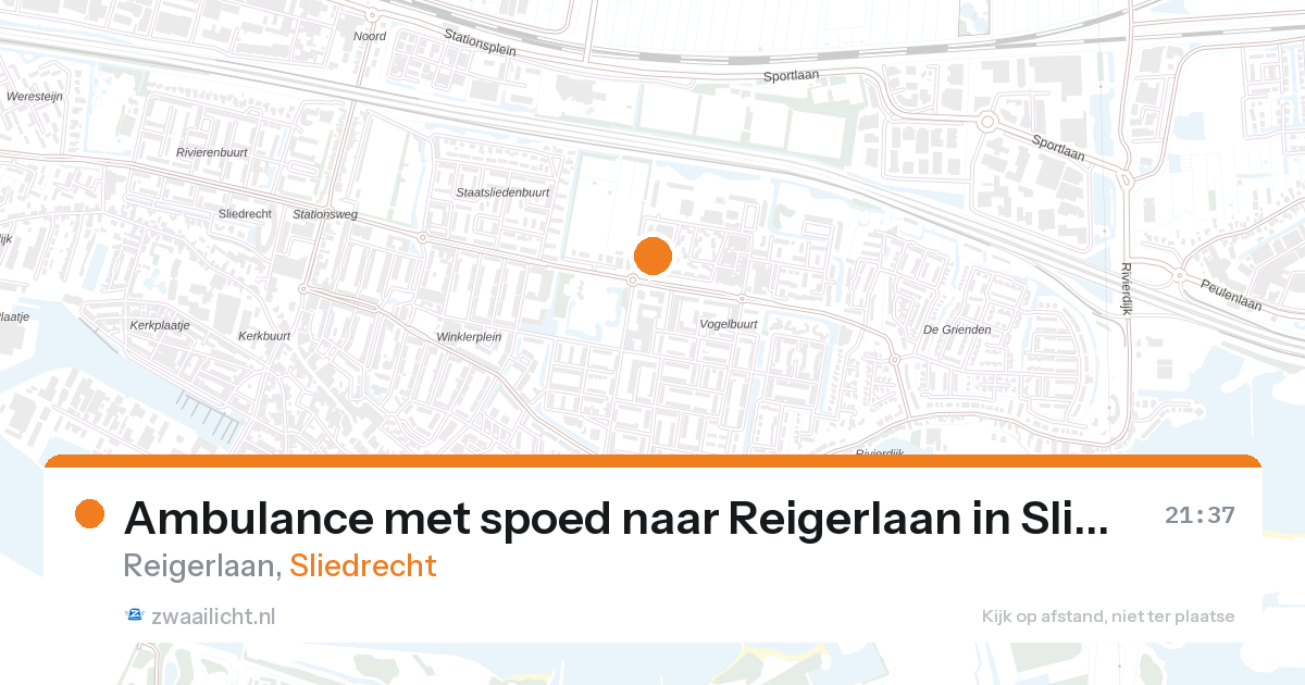 Ambulance met spoed naar Reigerlaan in Sliedrecht — 15 apr 2026