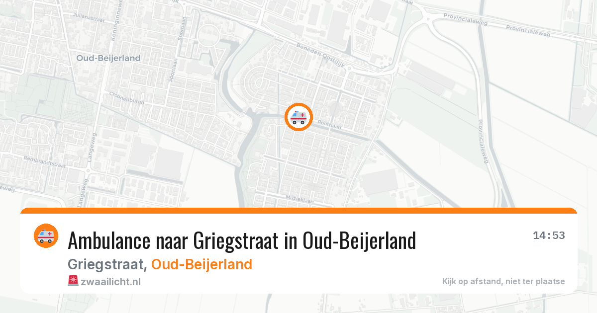 Ambulance naar Griegstraat in Oud-Beijerland — 8 apr 2026