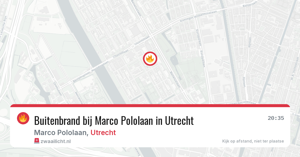 Buitenbrand bij Marco Pololaan in Utrecht — 3 aug 2026