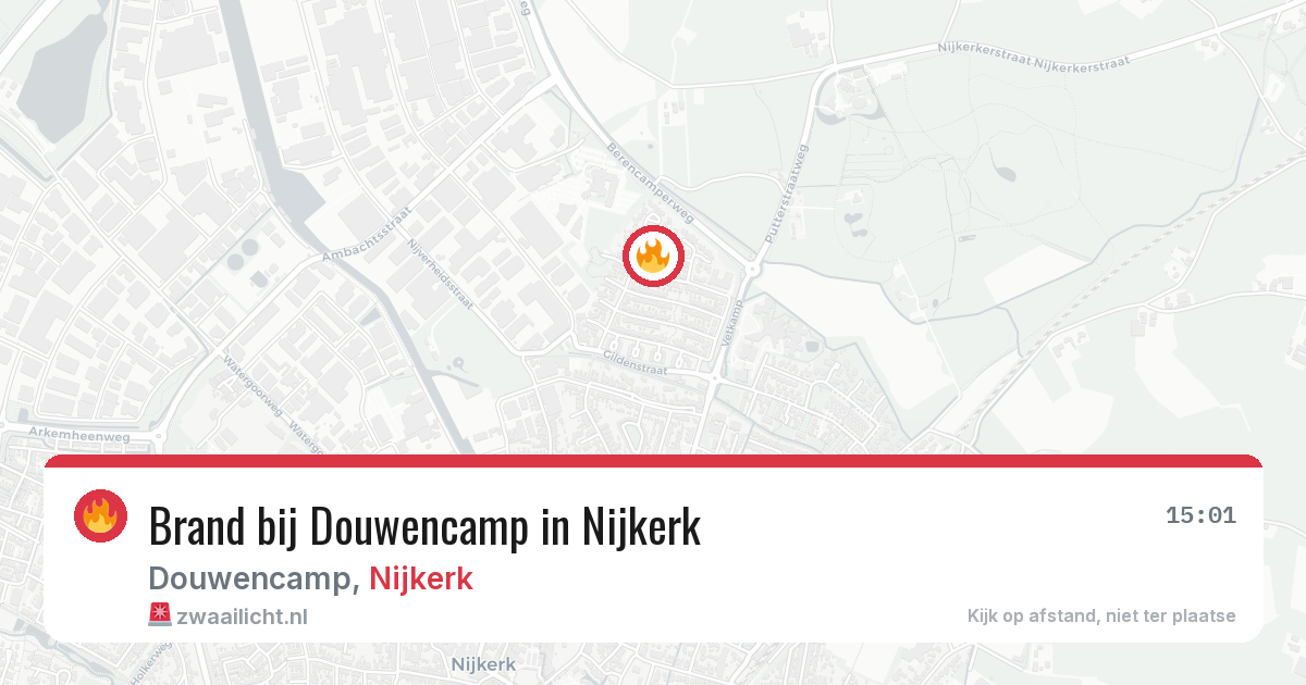 Brand bij Douwencamp in Nijkerk — 18 jun 2026