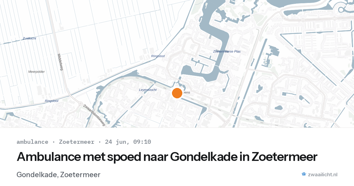 Ambulance met spoed naar Gondelkade in Zoetermeer — 24 jun 2026