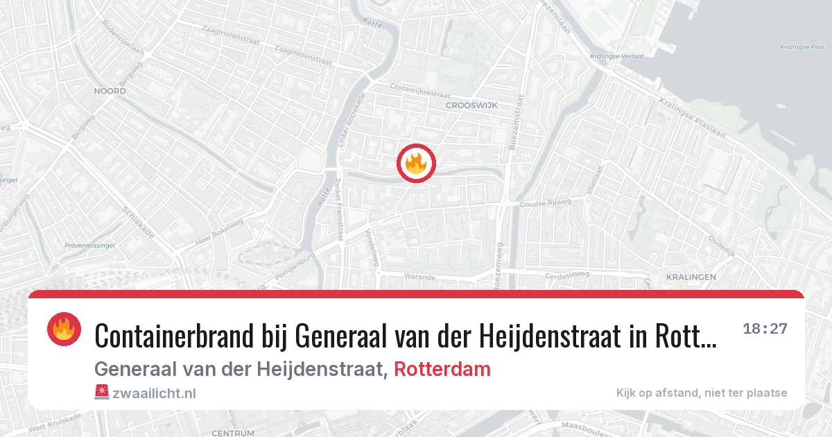 Containerbrand bij Generaal van der Heijdenstraat in Rotterdam — 22 jun 2026