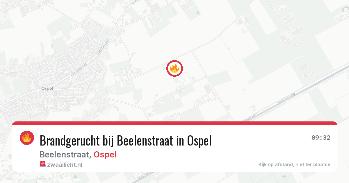 Brandgerucht bij Beelenstraat in Ospel — 6 jun 2026