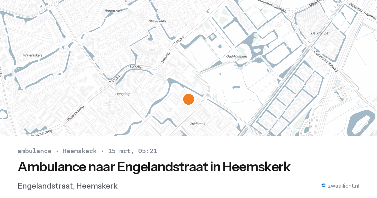 Ambulance naar Engelandstraat in Heemskerk — 15 mrt 2026
