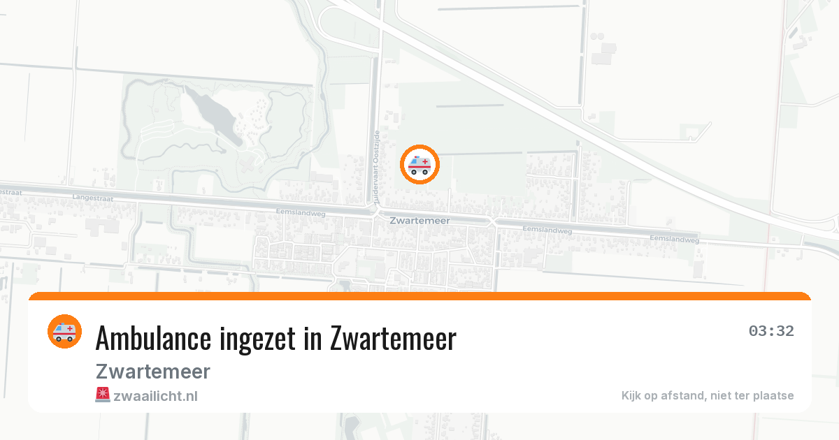 Ambulance ingezet in Zwartemeer — 20 jul 2026