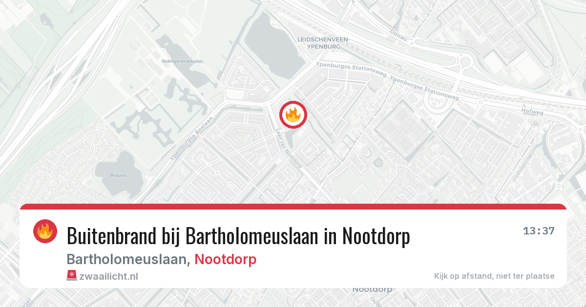 Buitenbrand bij Bartholomeuslaan in Nootdorp — 19 jul 2026