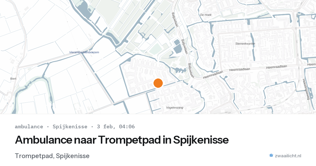 Ambulance naar Trompetpad in Spijkenisse — 3 feb 2026