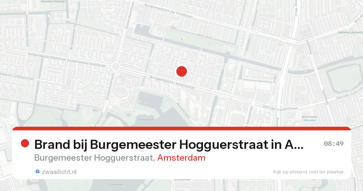 Brand bij Burgemeester Hogguerstraat in Amsterdam — 4 jun 2026