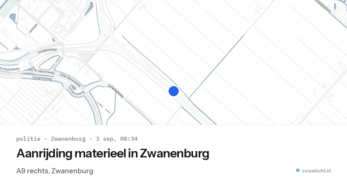 Aanrijding materieel in Zwanenburg — 3 sep 2026