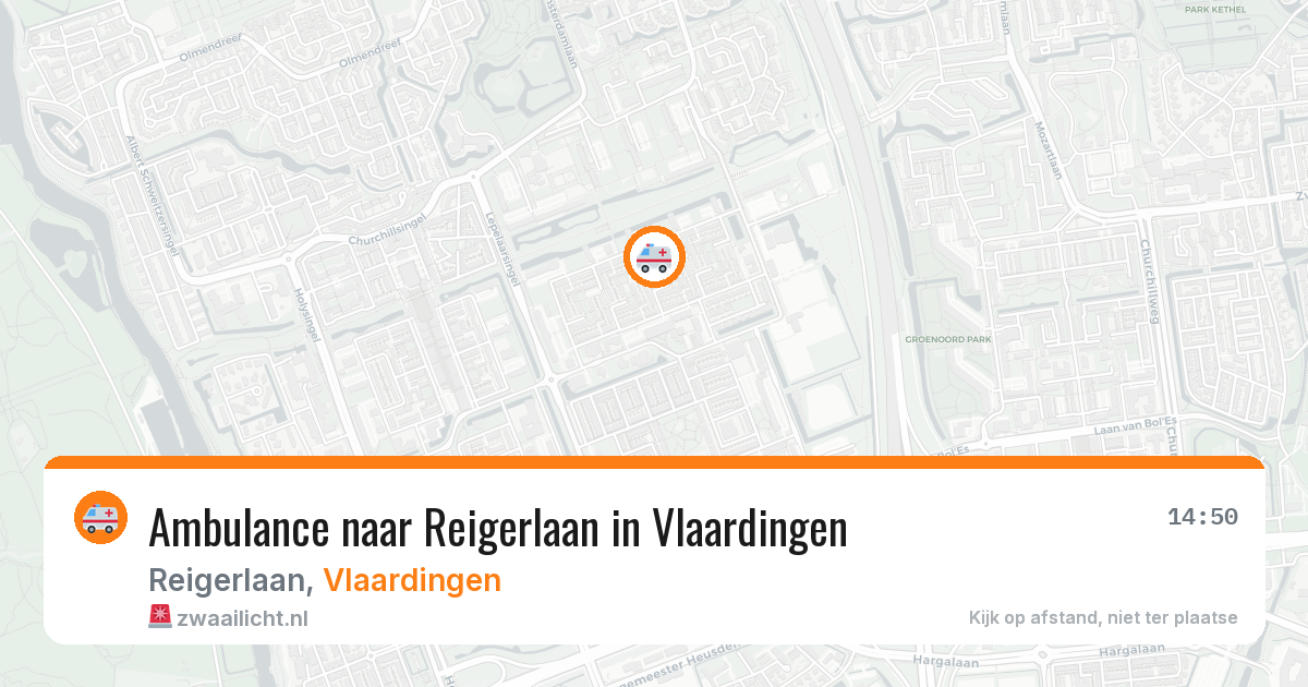 Ambulance naar Reigerlaan in Vlaardingen — 14 aug 2026