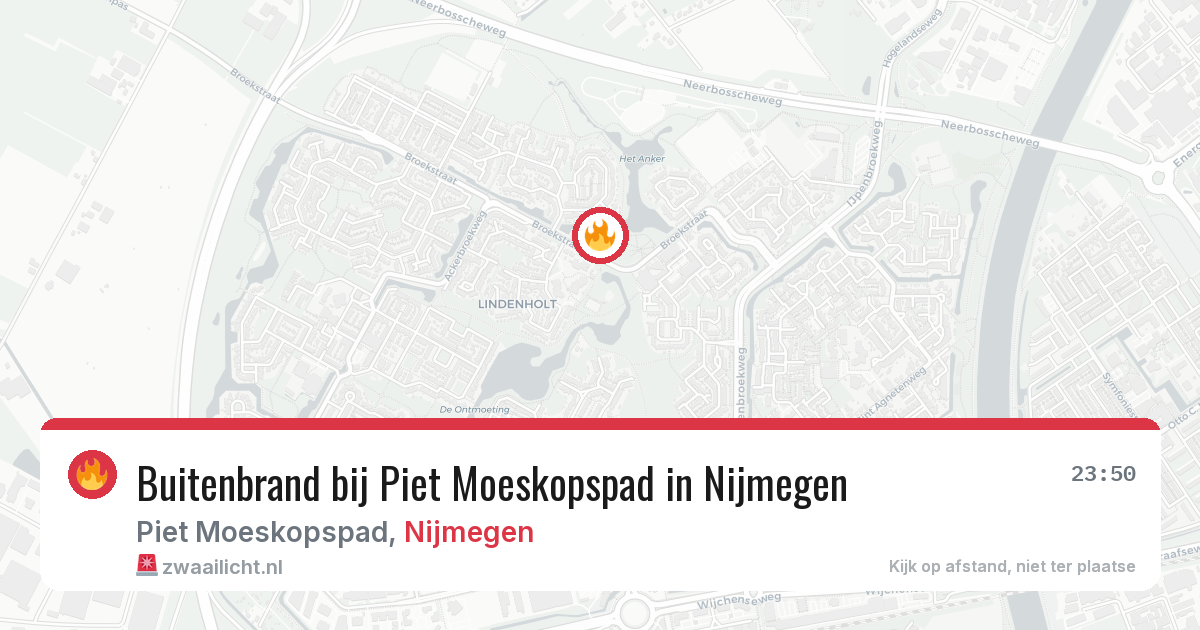 Buitenbrand bij Piet Moeskopspad in Nijmegen — 30 jun 2026