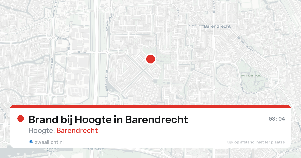 Brand bij Hoogte in Barendrecht — 18 aug 2026