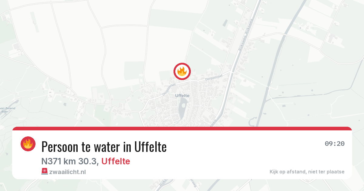 Persoon te water in Uffelte — 10 aug 2026