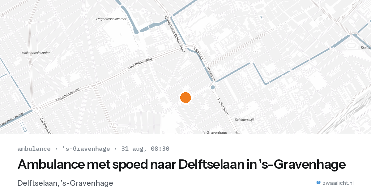 Ambulance met spoed naar Delftselaan in 's-Gravenhage — 31 aug 2026