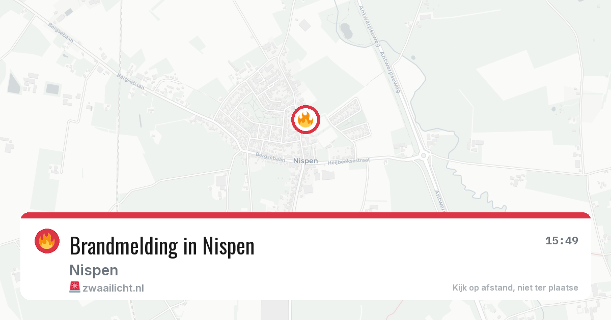 Brandmelding in Nispen — 26 jul 2026