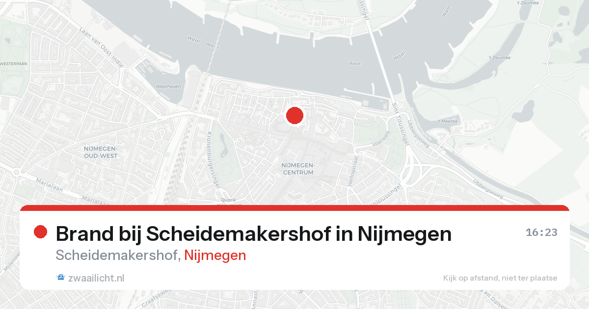 Brand bij Scheidemakershof in Nijmegen — 21 aug 2026