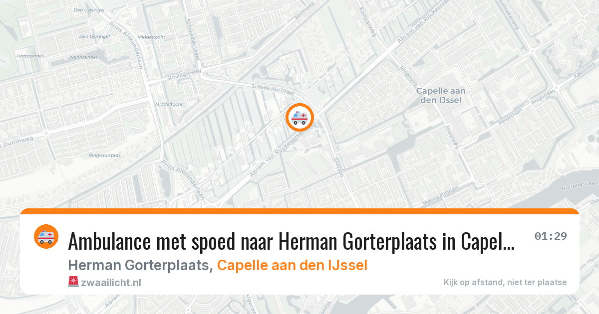 Ambulance met spoed naar Herman Gorterplaats in Capelle aan den IJssel — 27 jun 2026
