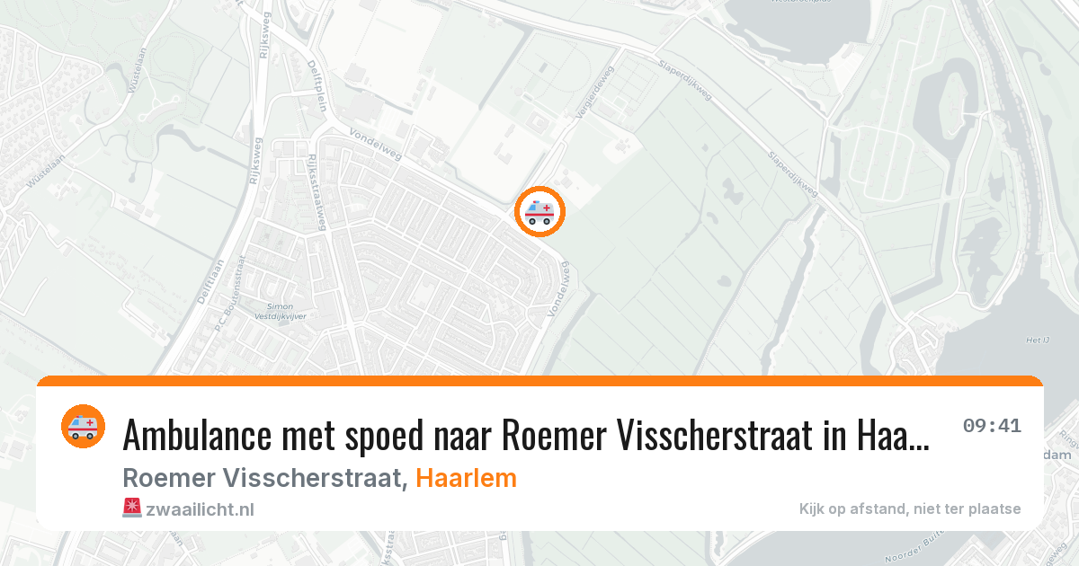 Ambulance met spoed naar Roemer Visscherstraat in Haarlem — 22 apr 2026