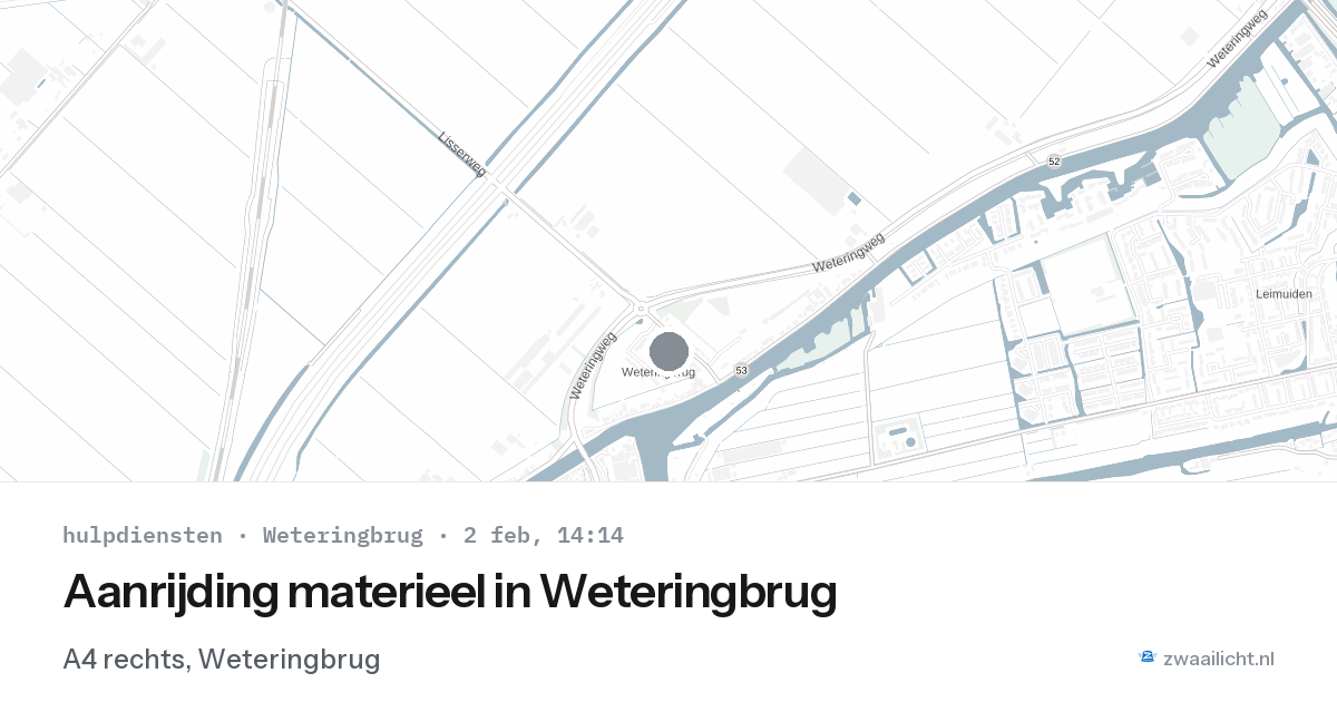 Aanrijding materieel in Weteringbrug — 2 feb 2026