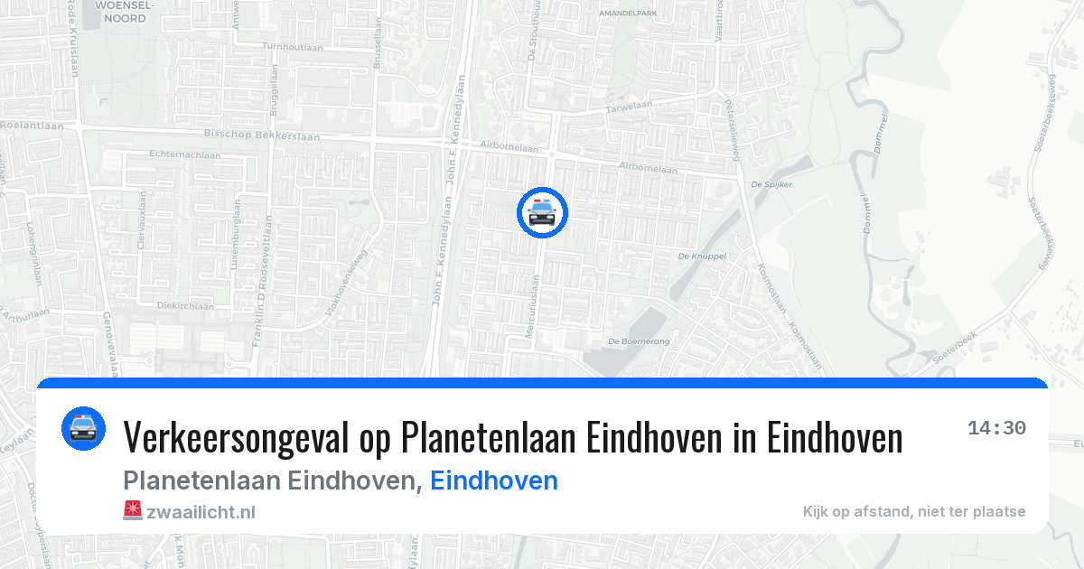 Verkeersongeval op Planetenlaan Eindhoven in Eindhoven — 28 mrt 2026