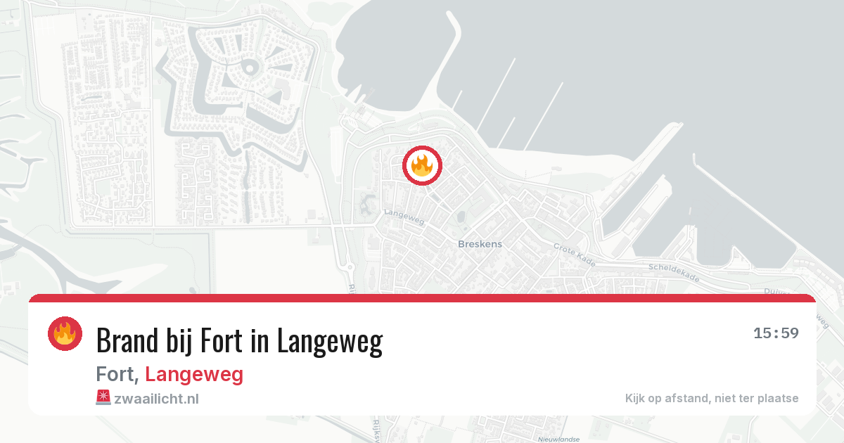 Brand bij Fort in Langeweg — 15 jun 2026