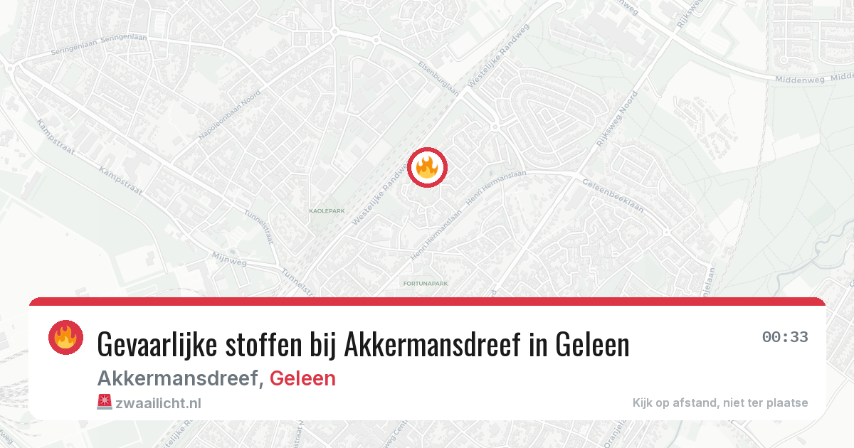 Gevaarlijke stoffen bij Akkermansdreef in Geleen — 3 jul 2026