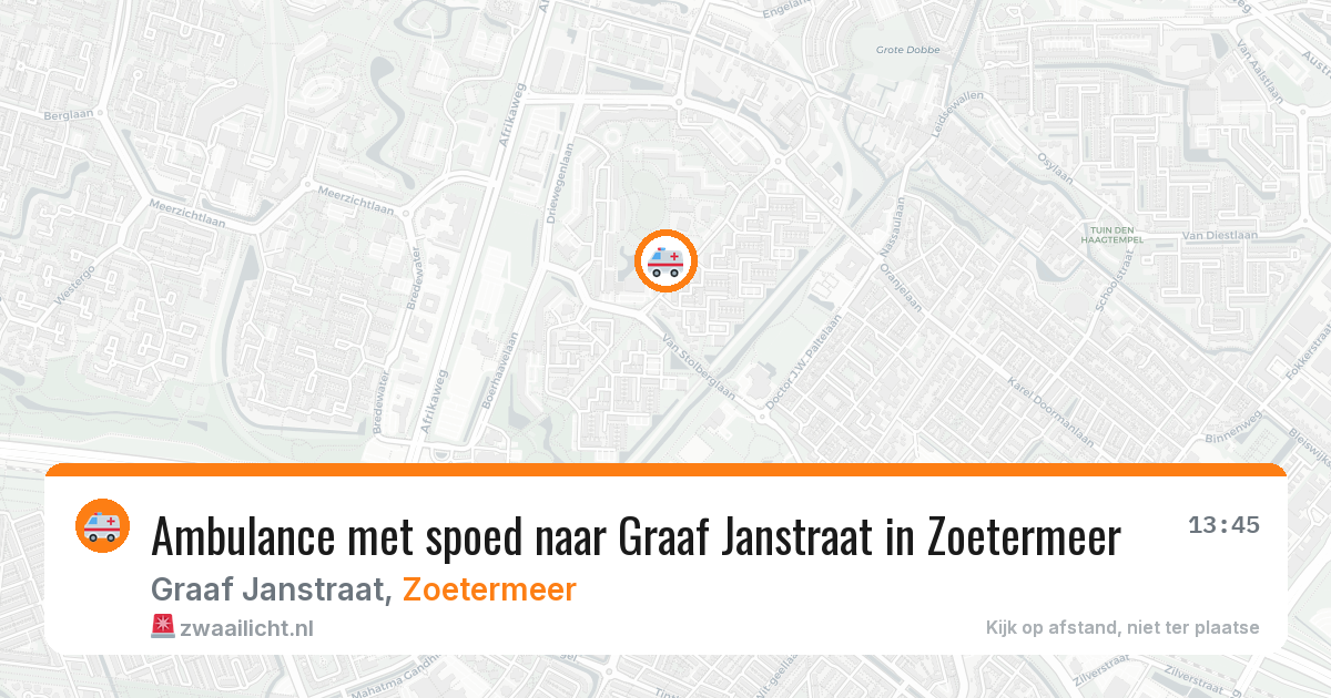 Ambulance met spoed naar Graaf Janstraat in Zoetermeer — 25 jun 2026