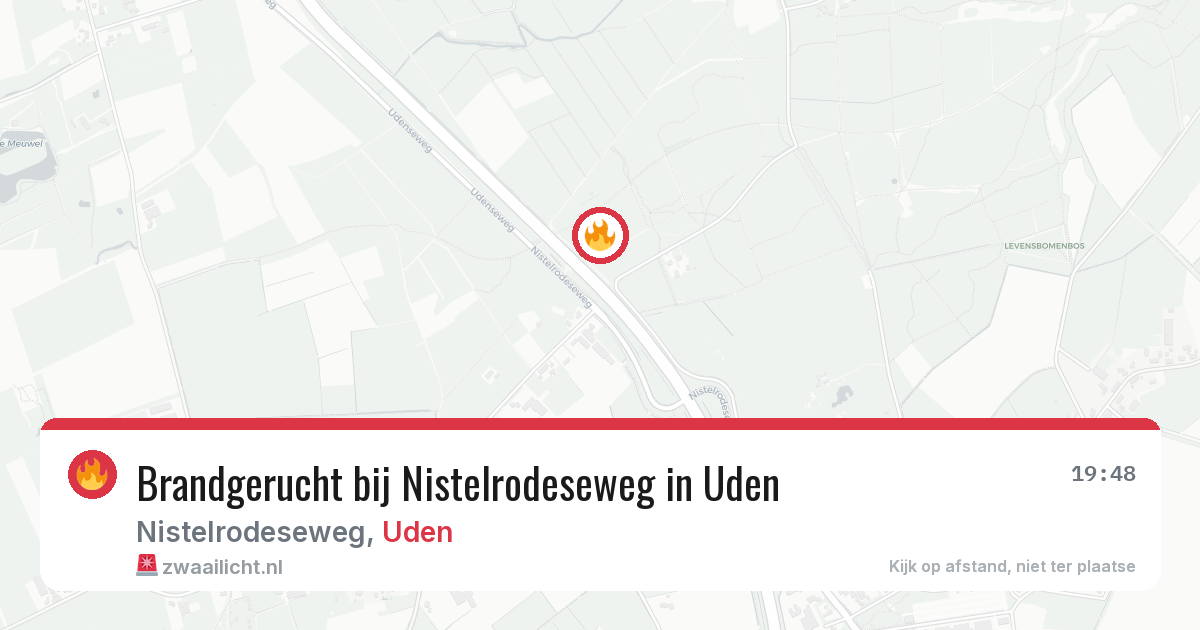 Brandgerucht bij Nistelrodeseweg in Uden — 8 apr 2026