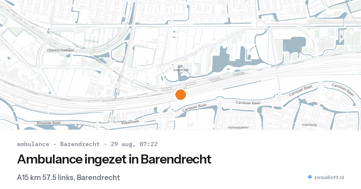 Ambulance ingezet in Barendrecht — 29 aug 2026