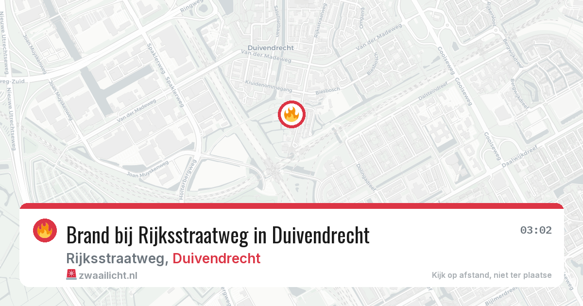Brand bij Rijksstraatweg in Duivendrecht — 7 jun 2026