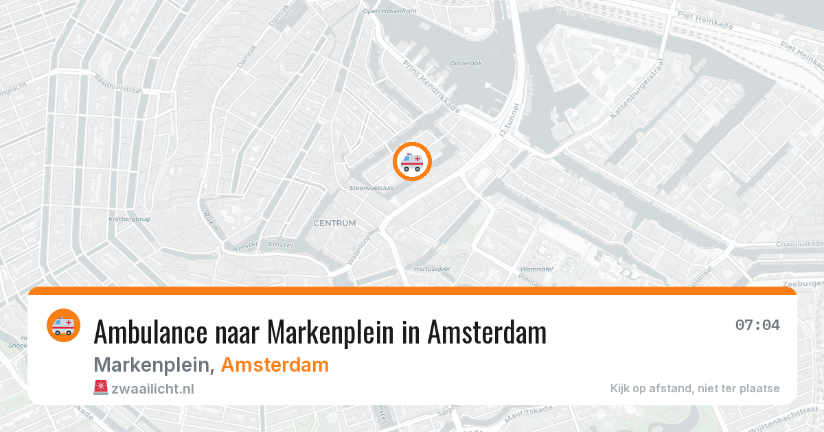 Ambulance naar Markenplein in Amsterdam — 6 aug 2026