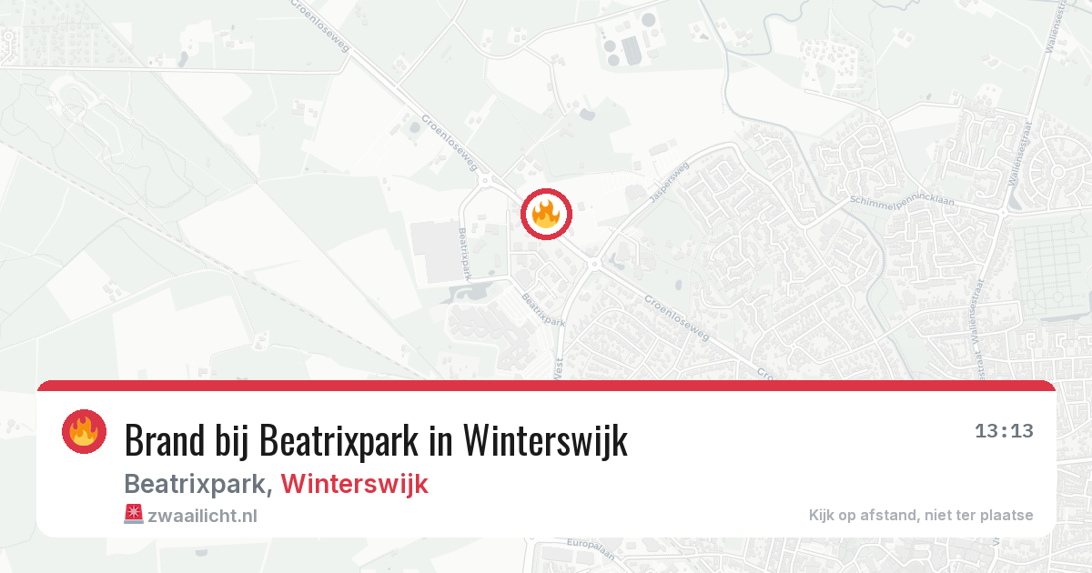 Brand bij Beatrixpark in Winterswijk — 29 mei 2026