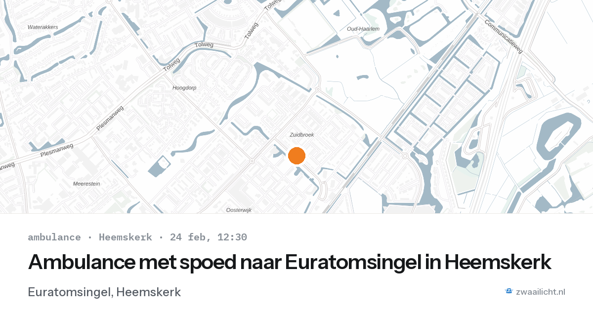Ambulance met spoed naar Euratomsingel in Heemskerk — 24 feb 2026