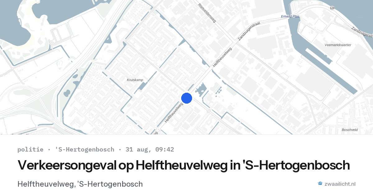 Verkeersongeval op Helftheuvelweg in 'S-Hertogenbosch — 31 aug 2026