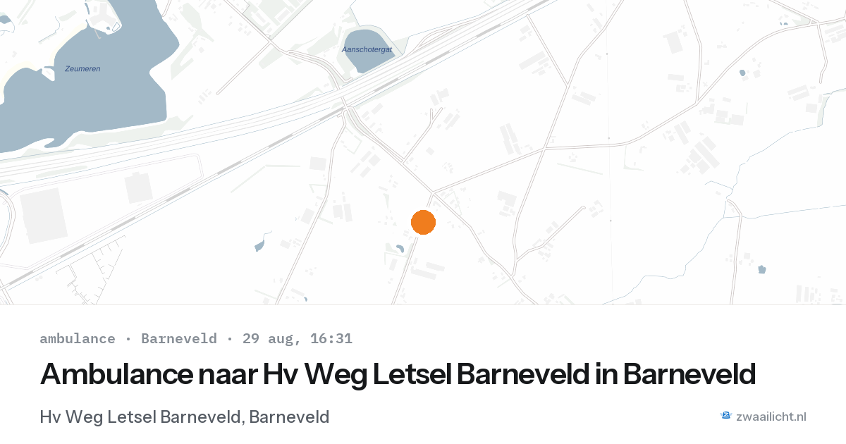 Ambulance naar Hv Weg Letsel Barneveld in Barneveld — 29 aug 2026
