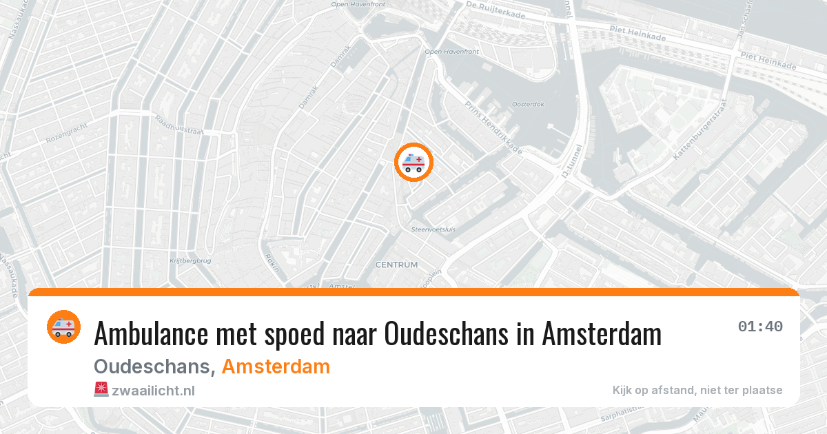 Ambulance met spoed naar Oudeschans in Amsterdam — 27 apr 2026