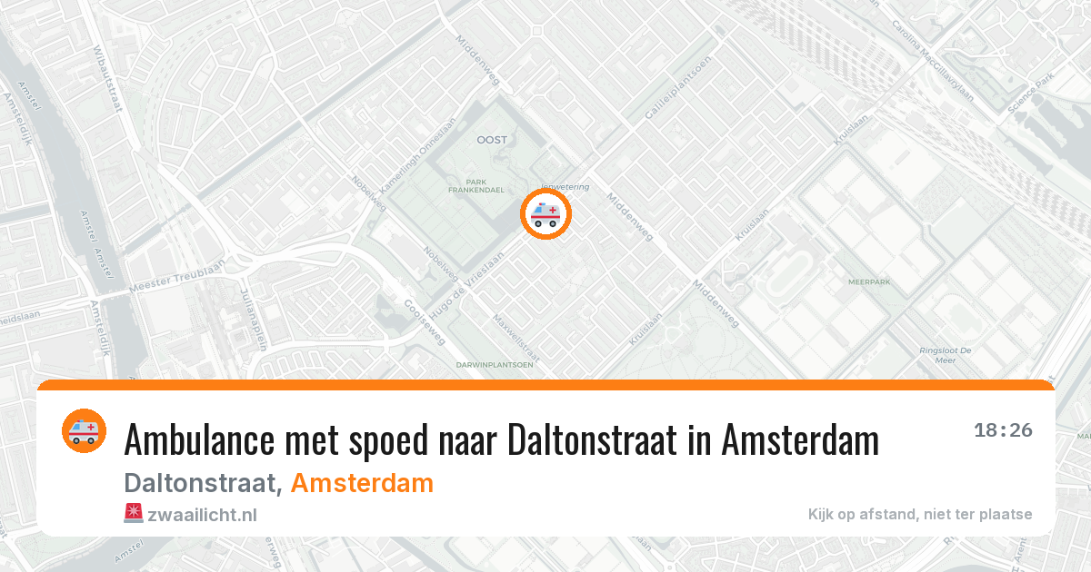 Ambulance met spoed naar Daltonstraat in Amsterdam — 21 mrt 2026