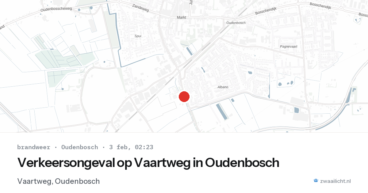 Verkeersongeval op Vaartweg in Oudenbosch — 3 feb 2026