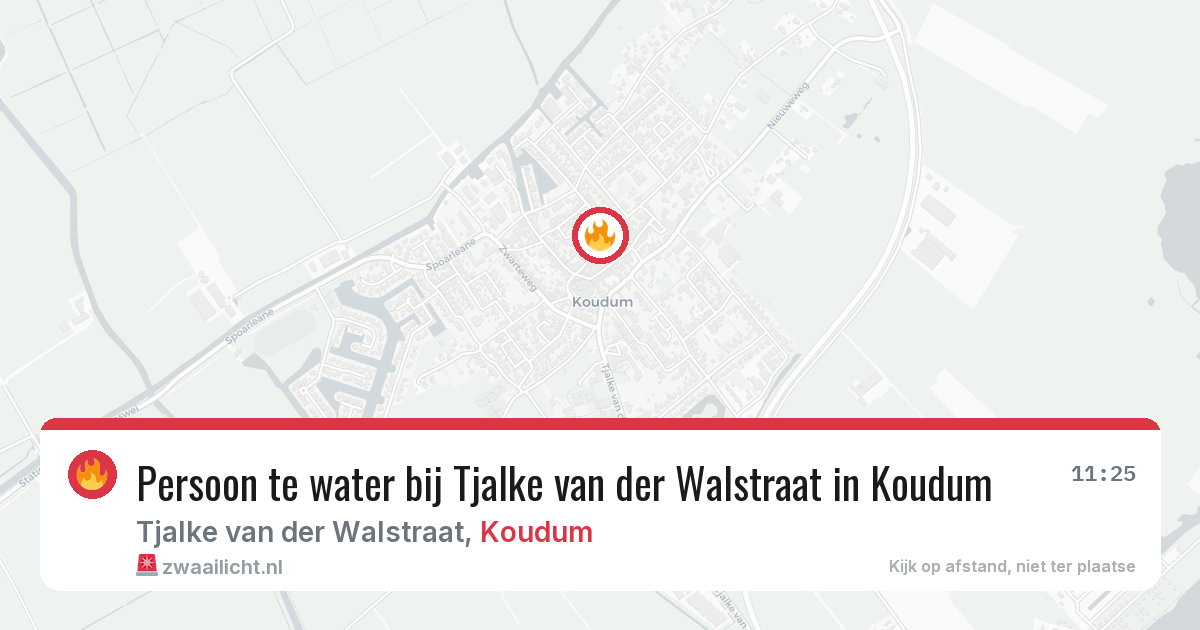 Persoon te water bij Tjalke van der Walstraat in Koudum — 2 aug 2026