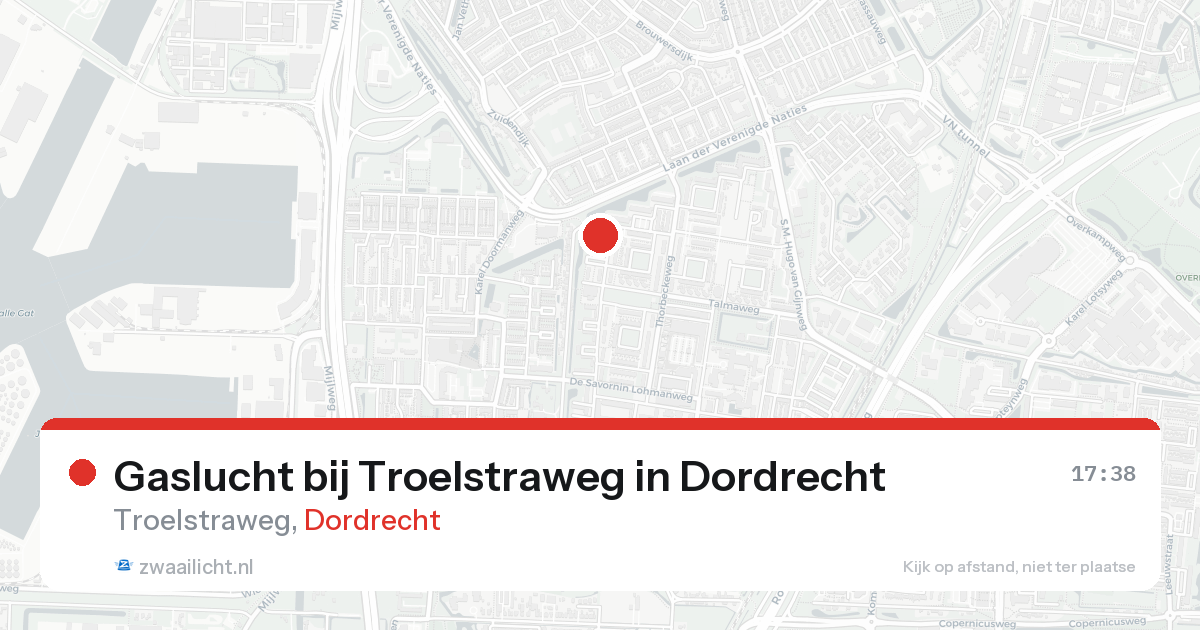 Gaslucht bij Troelstraweg in Dordrecht — 18 aug 2026
